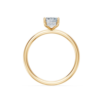 Emerald Lab Grown Diamond Micro Pave Engagement Ring 1.5ct by Qutahia Jewellery