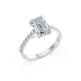 Emerald Lab Grown Diamond Slim Pave Eternity Ring 2.0ct by Qutahia Jewellery