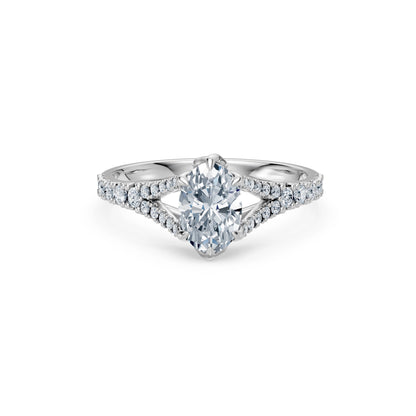 Oval Lab Grown Diamond Micro Pave Eternity Ring 1.0ct by Qutahia Jewellery