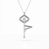 Delicate Diamond Necklace Round 0.1ct by Qutahia Jewellery