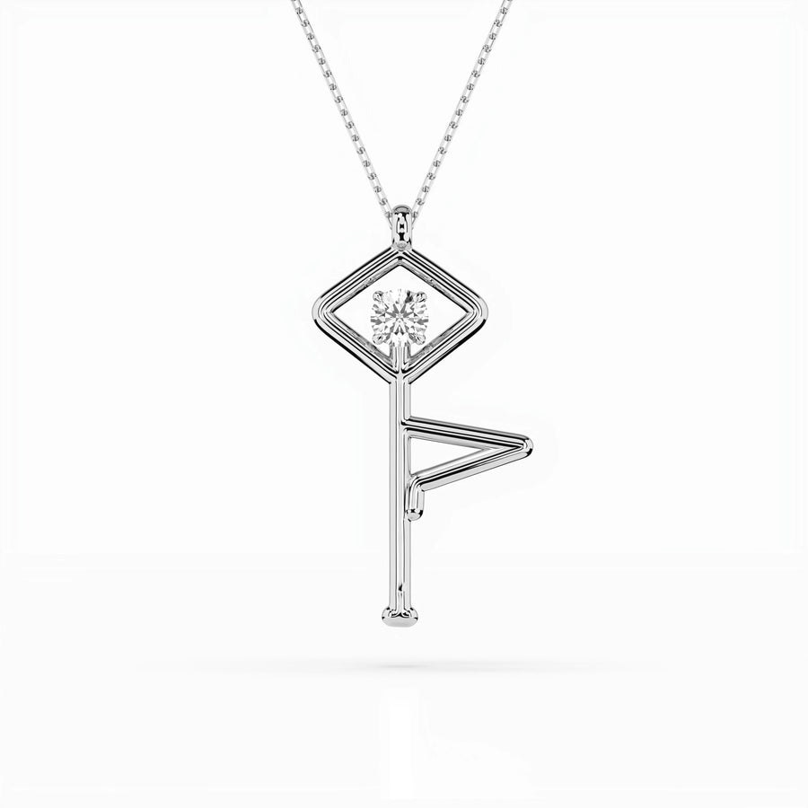 Delicate Diamond Necklace Round 0.1ct by Qutahia Jewellery