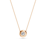 Diamond Pendant Necklace Round 0.15ct by Qutahia Jewellery