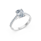 Cushion Lab Grown Diamond Pave Eternity Ring 1.5ct by Qutahia Jewellery