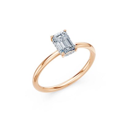 Emerald Lab Grown Diamond Micro Pave Engagement Ring 1.0ct by Qutahia Jewellery
