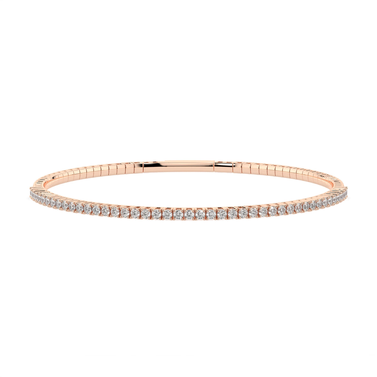 Natural diamond tennis bracelet 0.86ct in solid gold, view 7, by Qutahia Jewelry