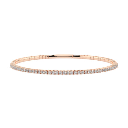 Natural diamond tennis bracelet 0.86ct in solid gold, view 7, by Qutahia Jewelry