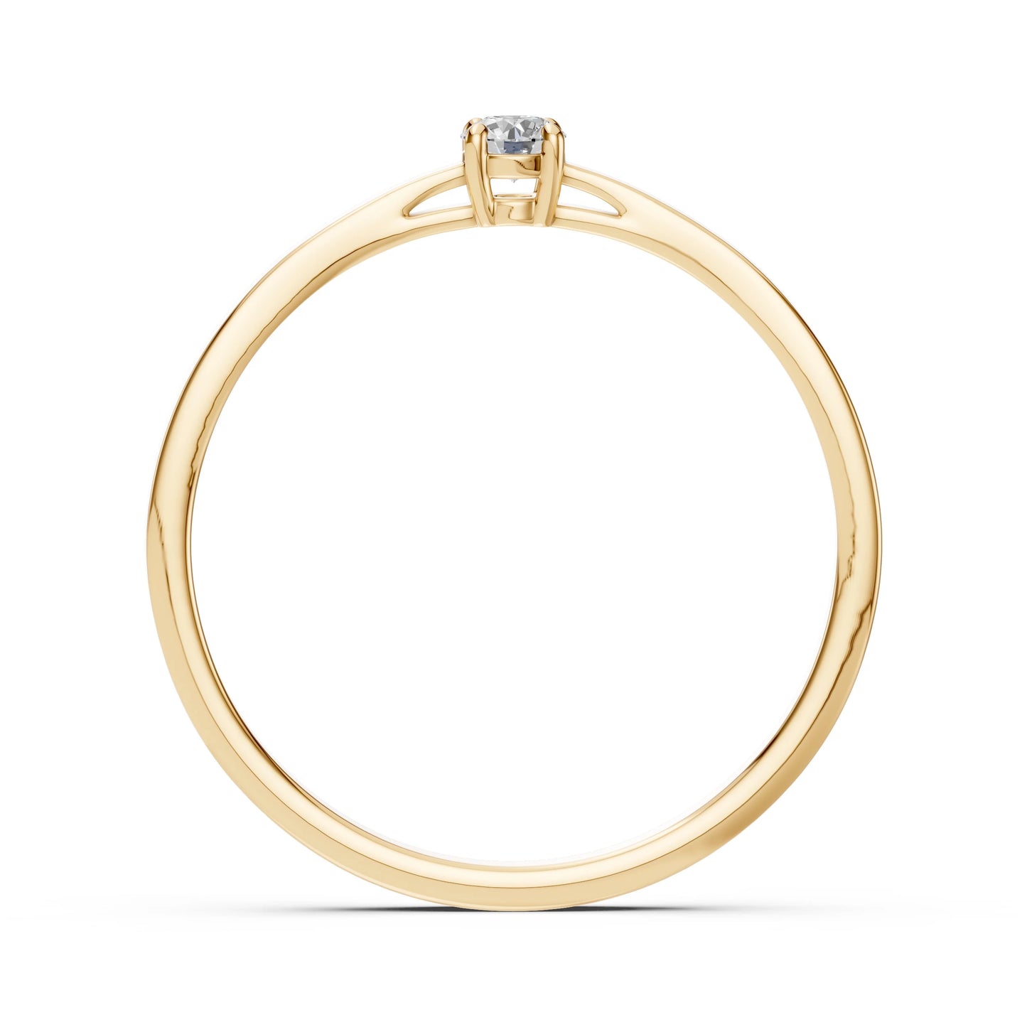 Solitaire Ring (Round), 0.1 ct — 101-10012/1(3.0)