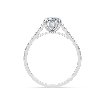 Oval Lab Grown Diamond Slim Pave Eternity Ring 1.5ct by Qutahia Jewellery