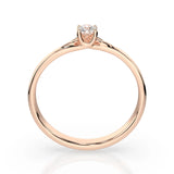 Solitaire Diamond Ring Round 0.1ct by Qutahia Jewellery