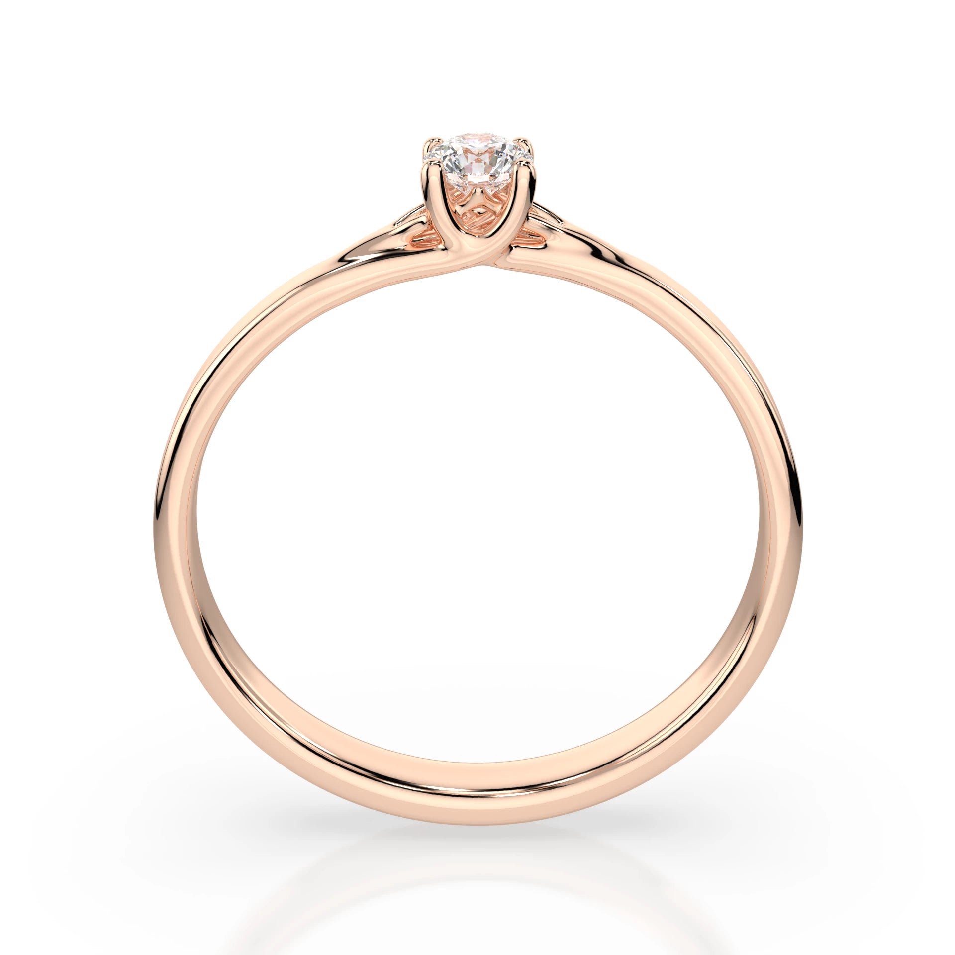 Solitaire Ring (Round), 0.1 ct — 101-10014(3.0)