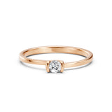 Solitaire Diamond Ring Round 0.2ct by Qutahia Jewellery