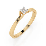Solitaire Diamond Ring Round 0.06ct by Qutahia Jewellery