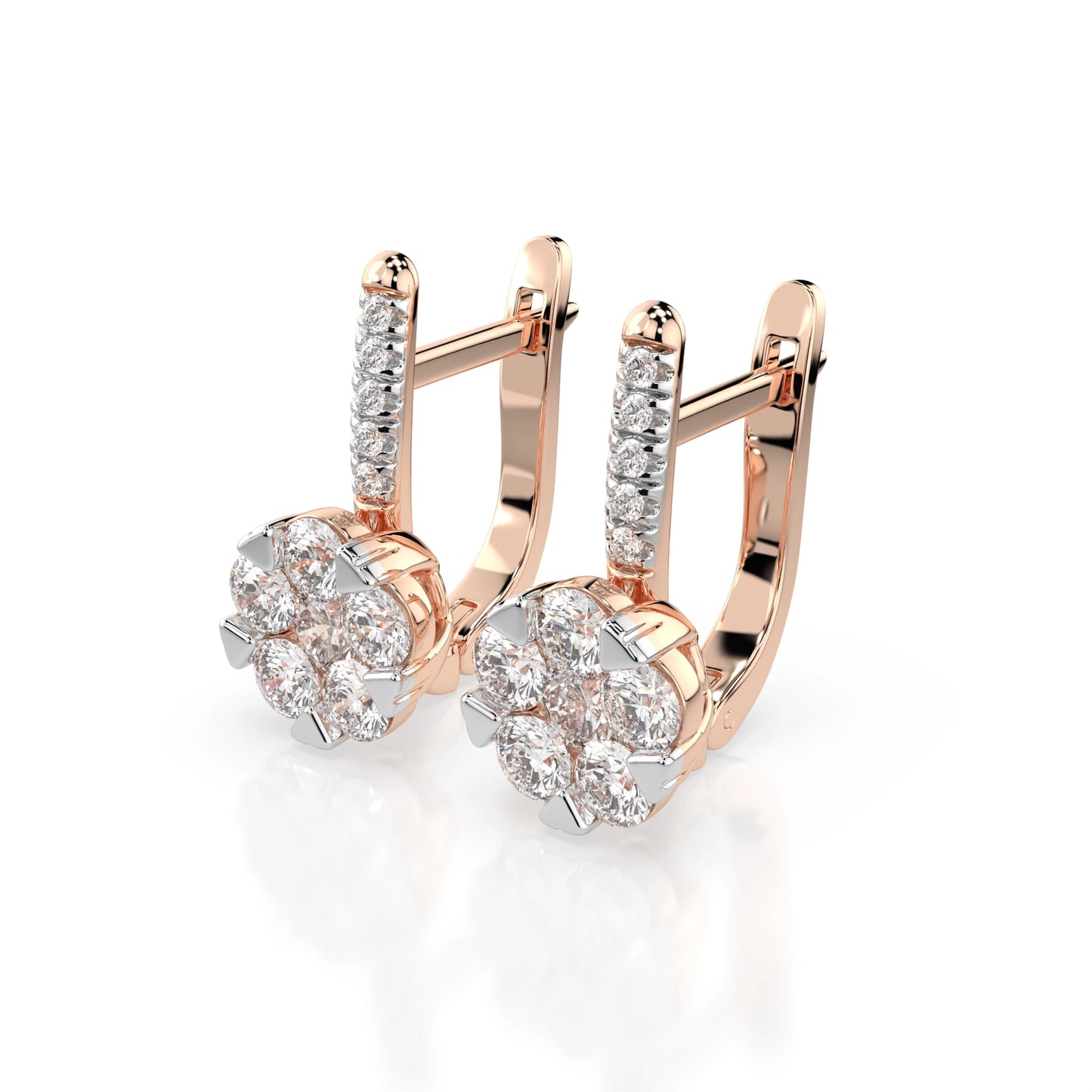 Illusion Earring (Round), 0.3 ct — 102-10015/4(3.4)