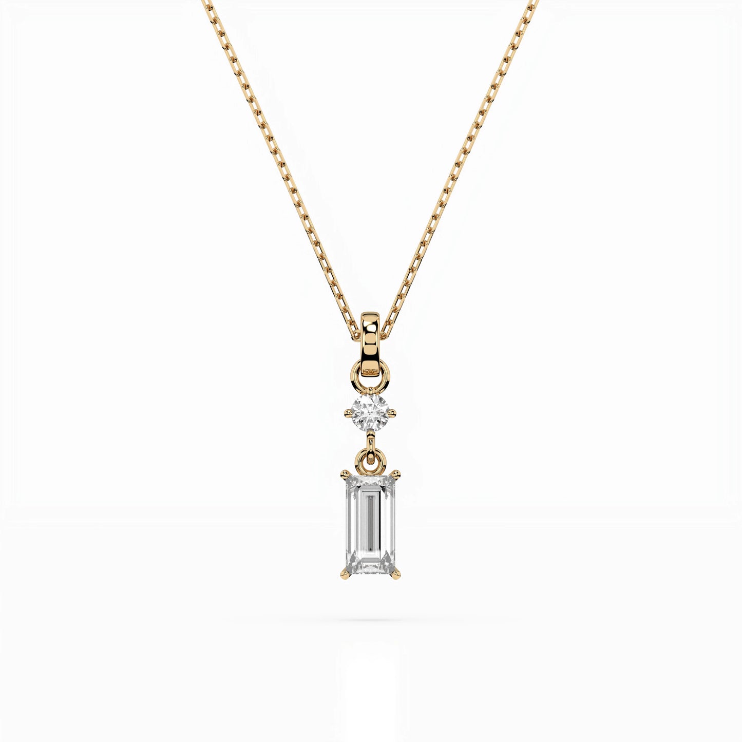 Solitaire Necklace (Baguette), 0.04 ct — 104-10071/2(0.30)BAQ