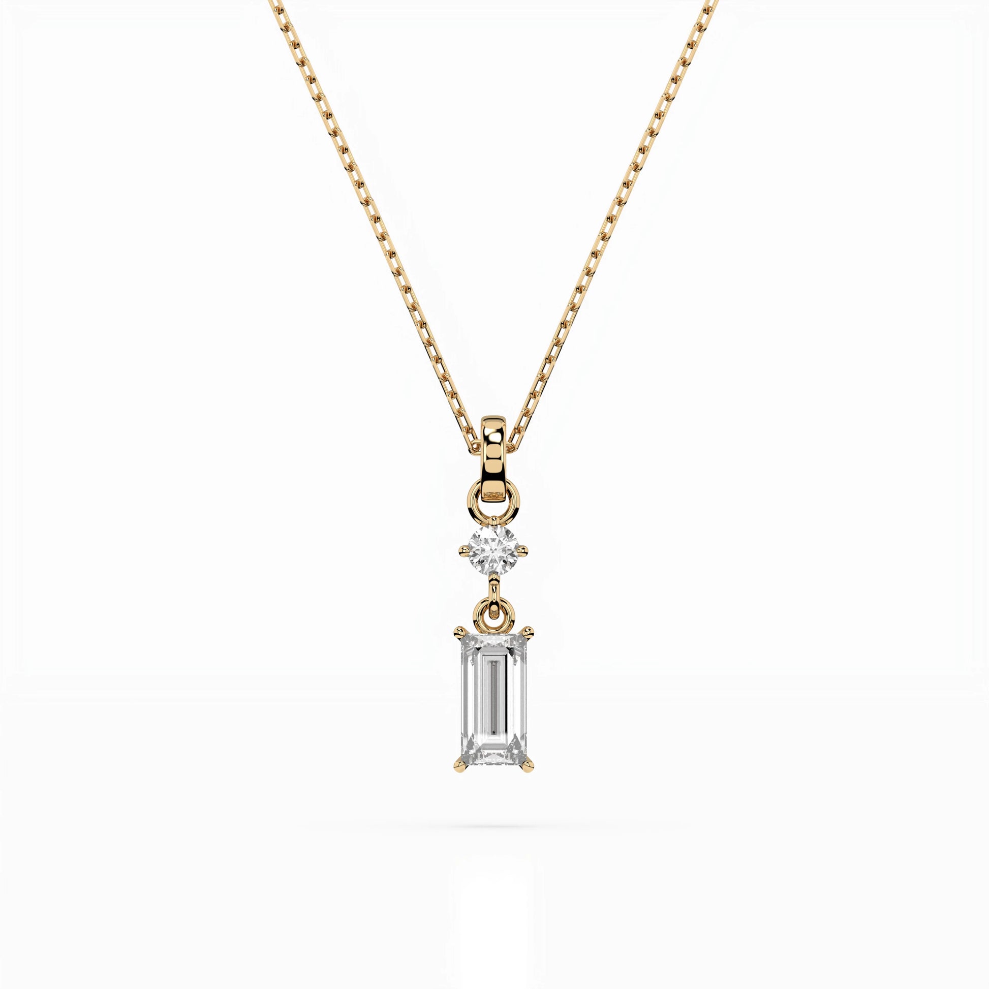 Solitaire Necklace (Baguette), 0.04 ct — 104-10071/2(0.30)BAQ