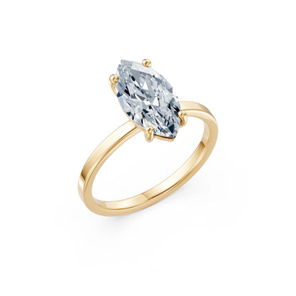 Marquise Lab Grown Diamond Solitaire Engagement Ring 2.0ct by Qutahia Jewellery