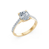Cushion Lab Grown Diamond Slim Pave Eternity Ring 2.0ct by Qutahia Jewellery