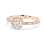 Illusion Diamond Ring Round 0.03ct by Qutahia Jewellery