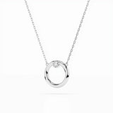 Delicate Diamond Necklace Round 0.03ct by Qutahia Jewellery