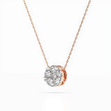 Illusion Diamond Necklace Round 0.1ct by Qutahia Jewellery
