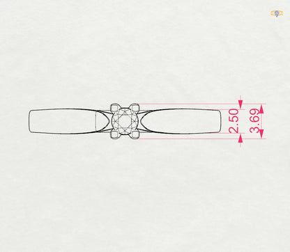 Solitaire Ring (Round), 0.08 ct — 101-10046(2.7)