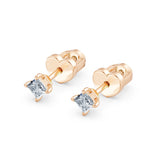 Diamond Stud Earrings Princess 0.34ct by Qutahia Jewellery