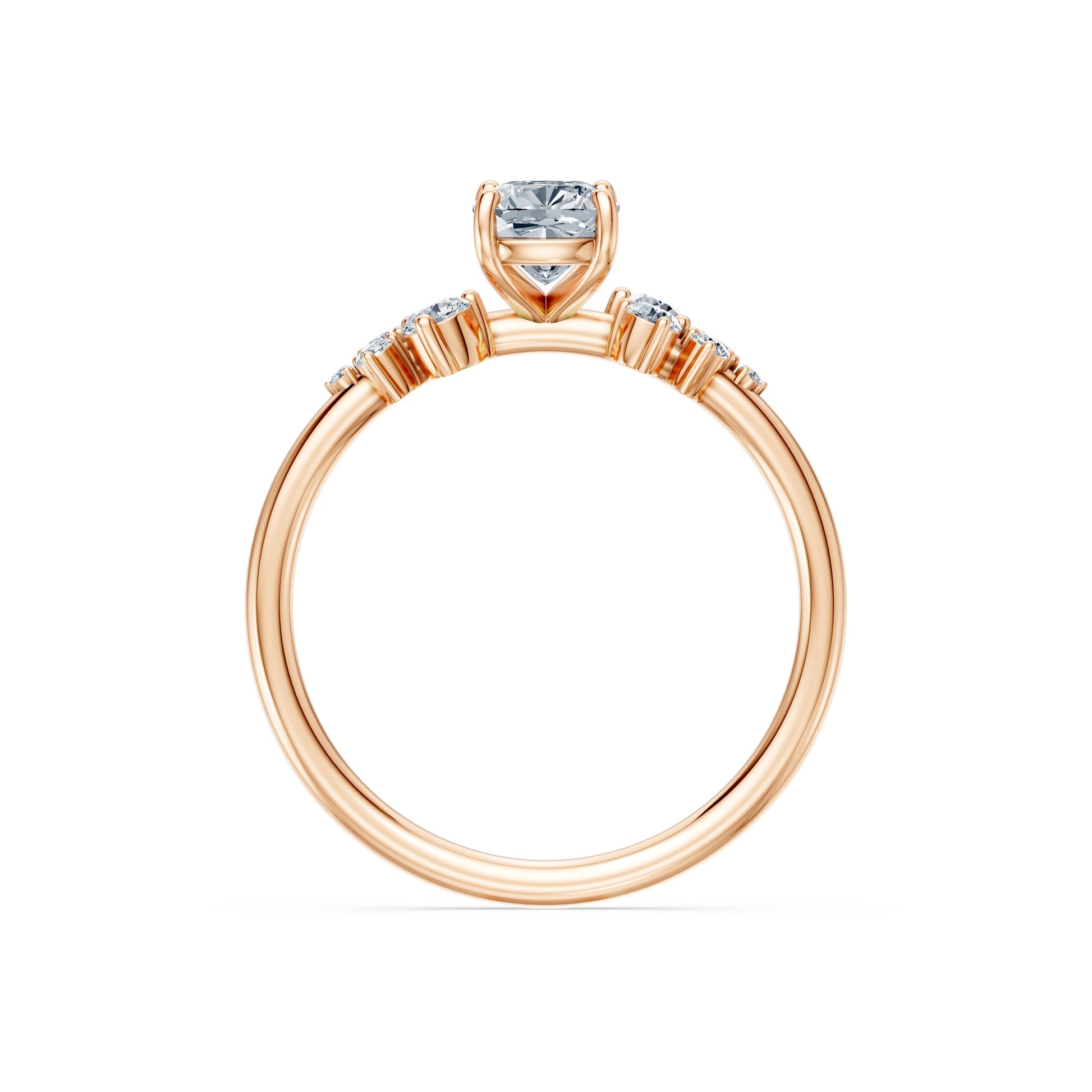 Cushion Lab Grown Diamond Classic Pave Eternity Ring 1.0ct by Qutahia Jewellery