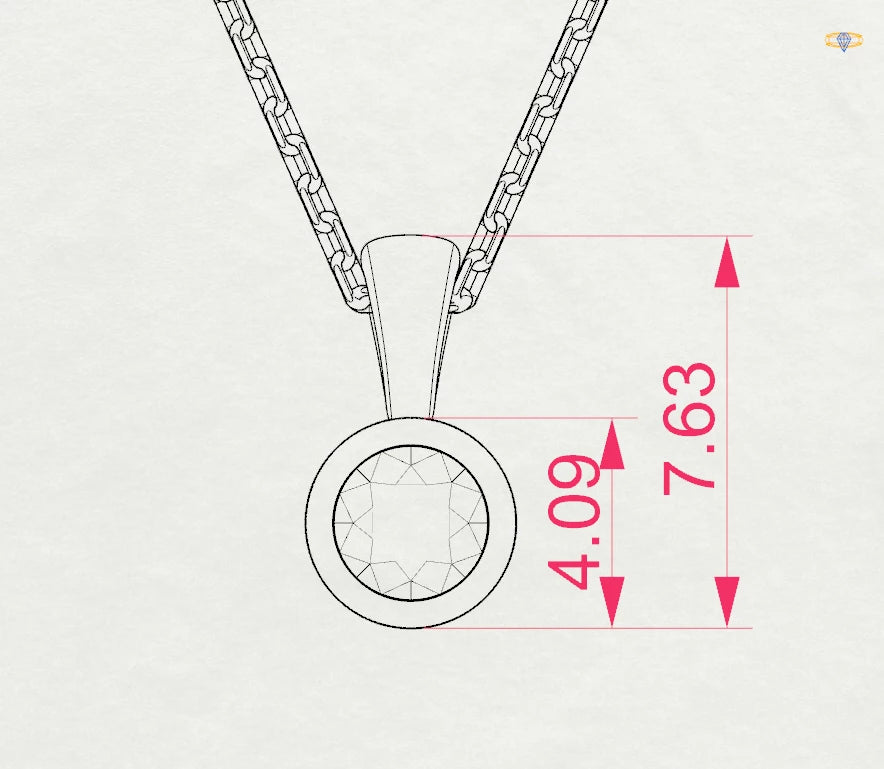 Solitaire Necklace (Round), 0.1 ct — 104-10010(3.0)