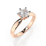 Solitaire Diamond Ring Round 0.7ct by Qutahia Jewellery