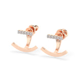 Small Diamond Earrings Round 0.15ct by Qutahia Jewellery