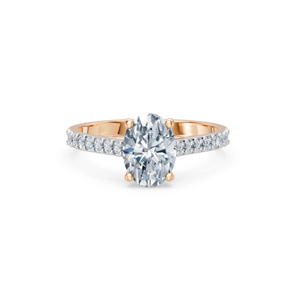 Oval Lab Grown Diamond Slim Pave Eternity Ring 1.5ct by Qutahia Jewellery