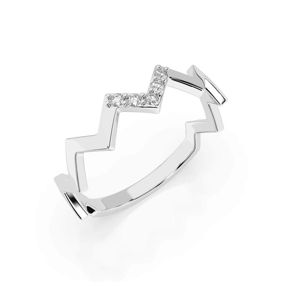 Minimalist Diamond Ring Round 0.05ct by Qutahia Jewellery