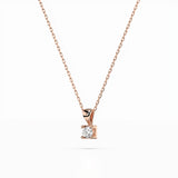 Diamond Pendant Necklace Round 0.08ct by Qutahia Jewellery