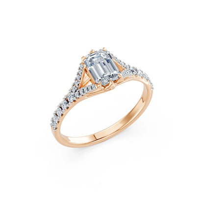 Emerald Lab Grown Diamond Micro Pave Eternity Ring 1.5ct by Qutahia Jewellery