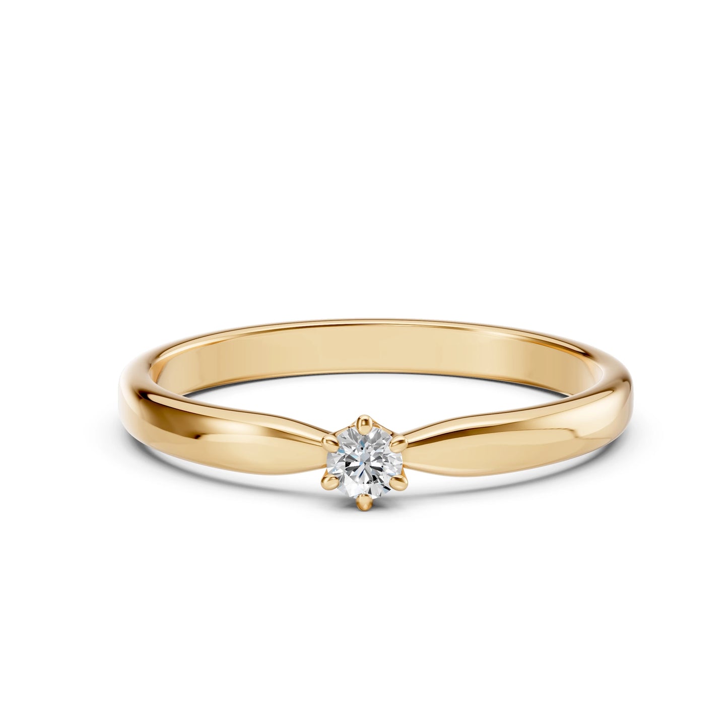 Solitaire Ring (Round), 0.1 ct — 101-10040(3.0)
