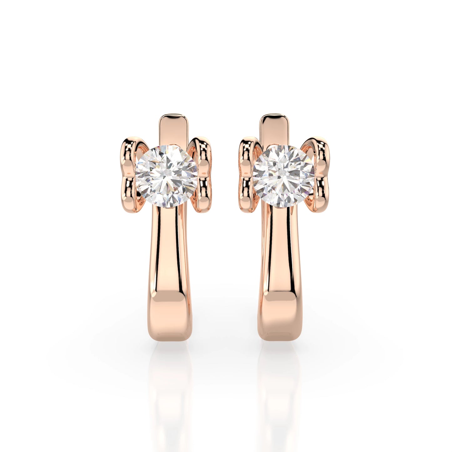 Solitaire English Lock Earring (Round), 0.5 ct — 102-10013(4.0)