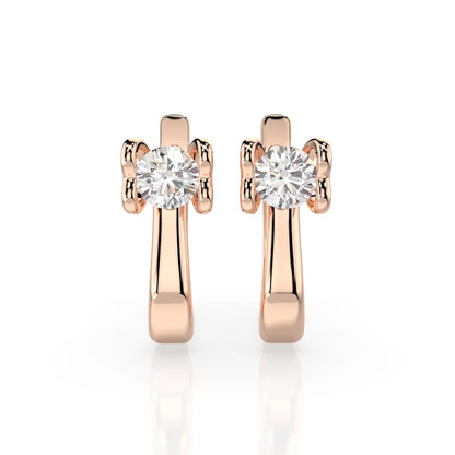 Solitaire English Lock Earring (Round), 0.5 ct — 102-10013(4.0)