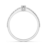 Solitaire Eternity Diamond Ring Round 0.1ct by Qutahia Jewellery