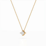 Diamond Pendant Necklace Princess 0.17ct by Qutahia Jewellery