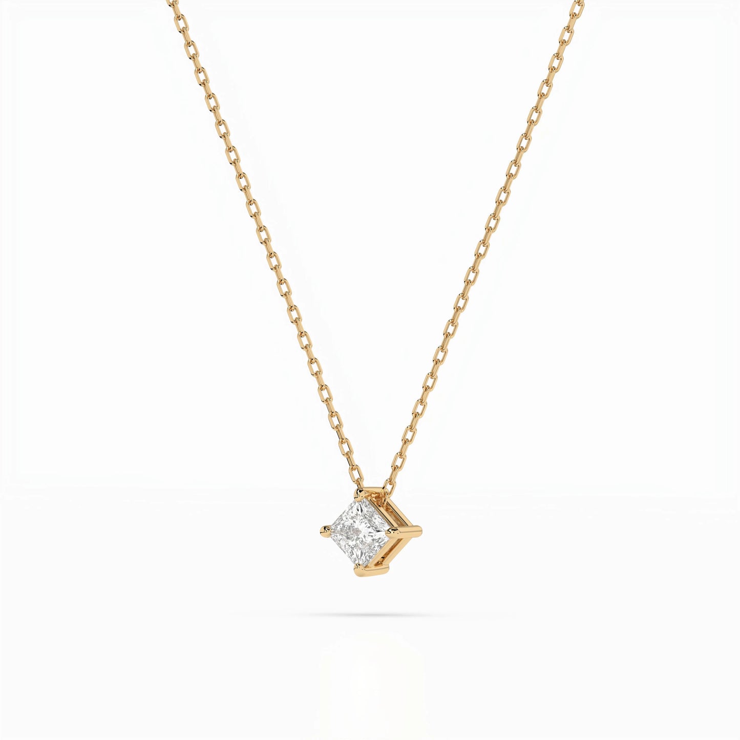 Solitaire Necklace (Princess), 0.17 ct — 104-10055(3.0)PR
