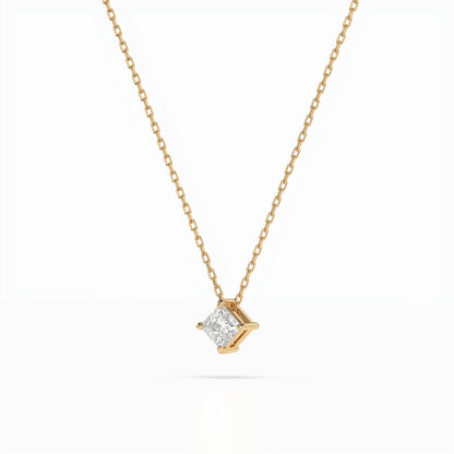 Solitaire Necklace (Princess), 0.17 ct — 104-10055(3.0)PR
