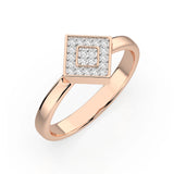 Illusion Diamond Ring Round 0.1ct by Qutahia Jewellery