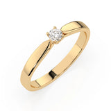 Solitaire Diamond Ring Round 0.08ct by Qutahia Jewellery