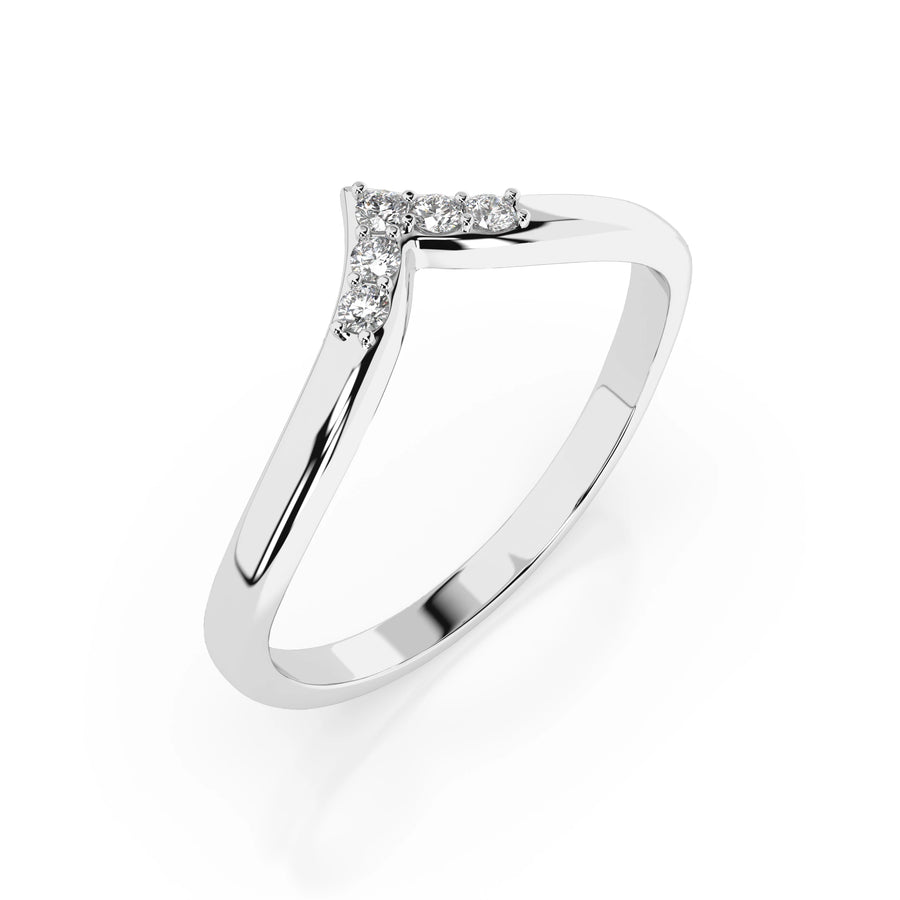 Minimalist Diamond Ring Round 0.05ct by Qutahia Jewellery