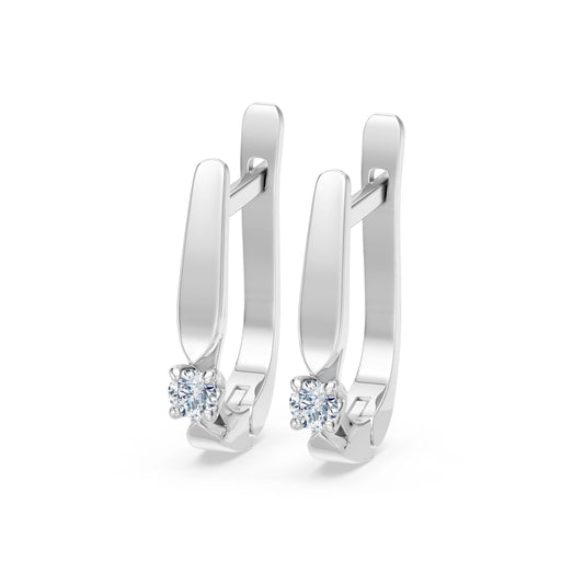 Solitaire English Lock Earring, 0.15 ct — 102-10046(2.7)