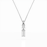 Diamond Pendant Necklace Baguette 0.1ct by Qutahia Jewellery
