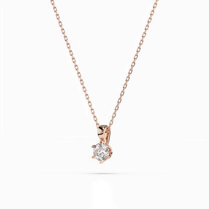 Solitaire Necklace (Round), 0.15 ct — 104-10004(3.4)
