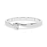 Solitaire Diamond Ring Round 0.04ct by Qutahia Jewellery
