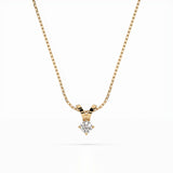 Diamond Pendant Necklace Round 0.2ct by Qutahia Jewellery