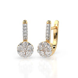 Illusion Diamond Earrings Round 0.2ct by Qutahia Jewellery